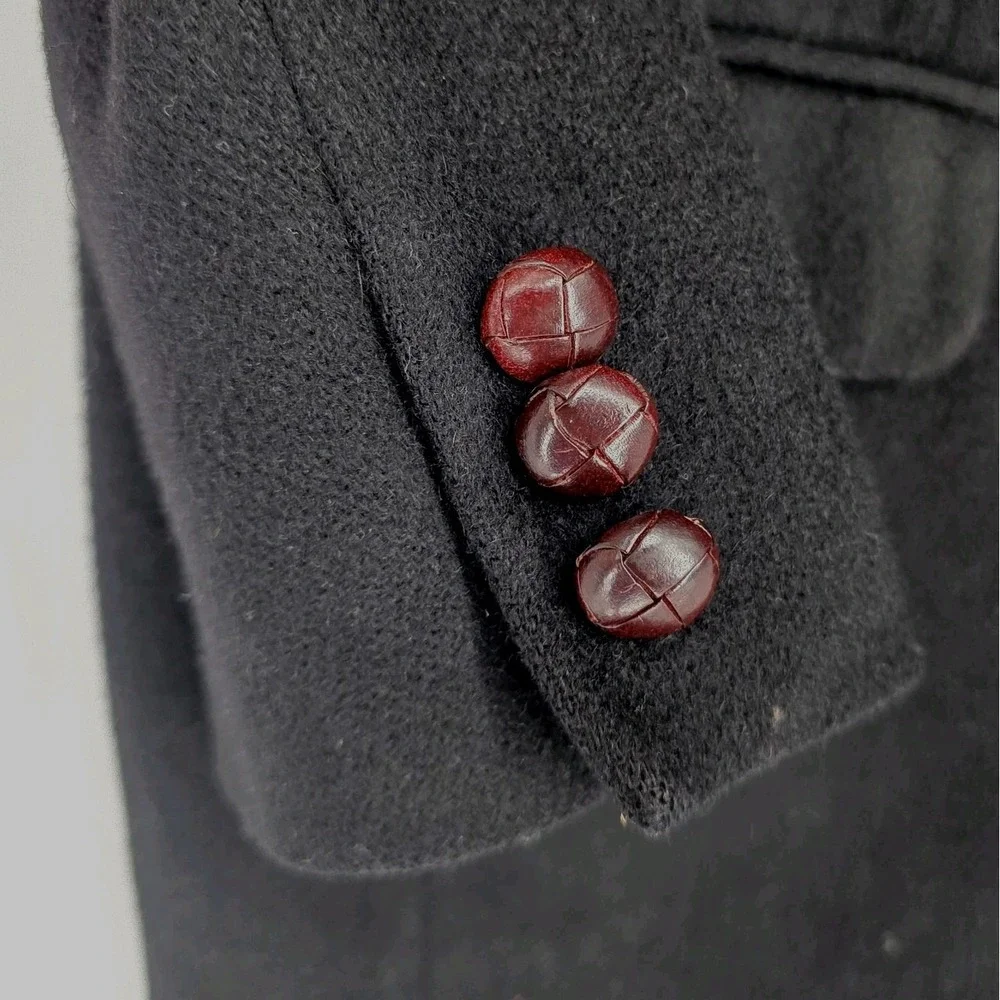 Camel Hair Blazer Men 44R Black 100% Sport Coat Tailors Row Deansgate Vintag 90s